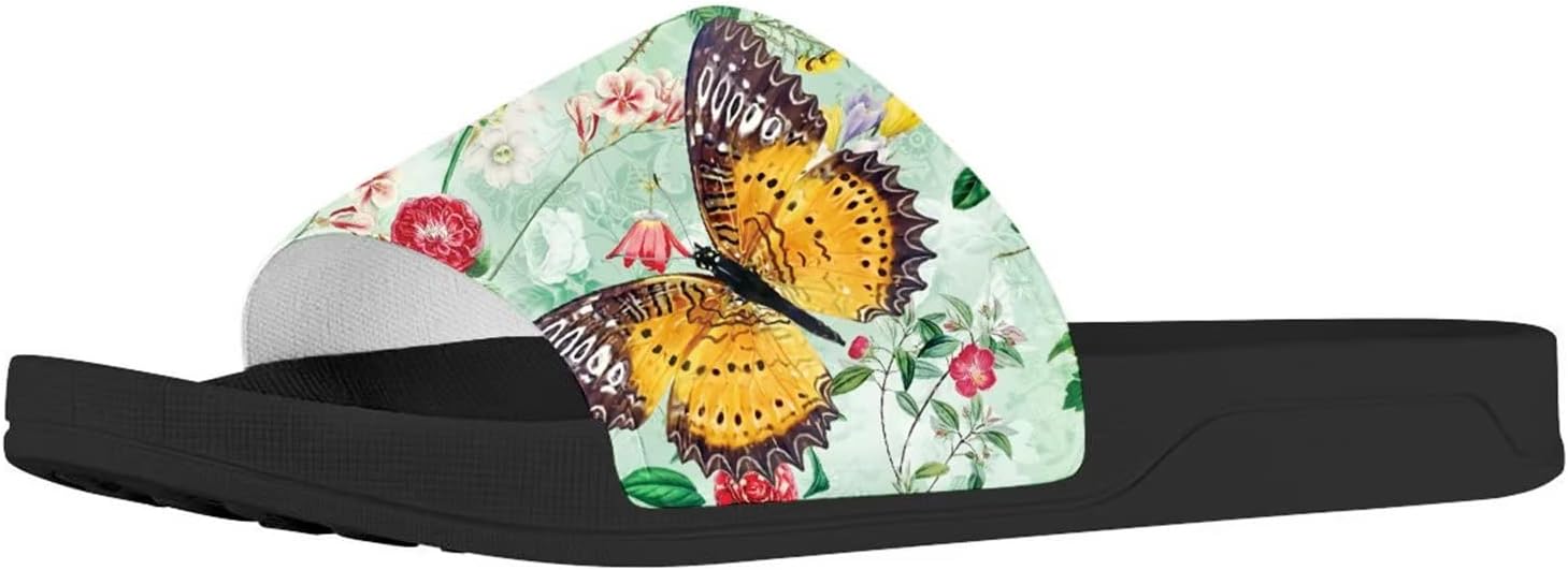 

Сланцы Forchrinse с леопардовым и гепардовым принтом для мужчин и женщин, нескользящие домашние и душевые тапочки, спортивные легкие сандалии, Butterfly Flower