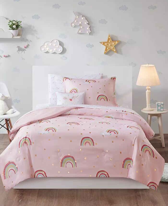 

Alicia Rainbow Металлические звезды, 6 шт. Комплект одеял, Твин Mi Zone Kids, белый