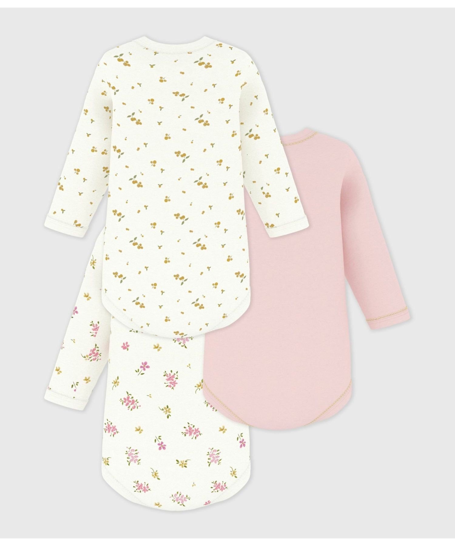 Боди с длинными рукавами (комплект из 3 предметов) PETIT BATEAU, Multicolor 1 — фото 2
