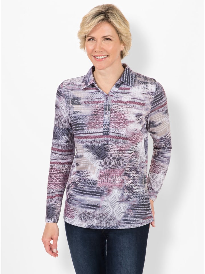 

Рубашка поло с принтом лилово-антрацитового цвета WITT WEIDEN