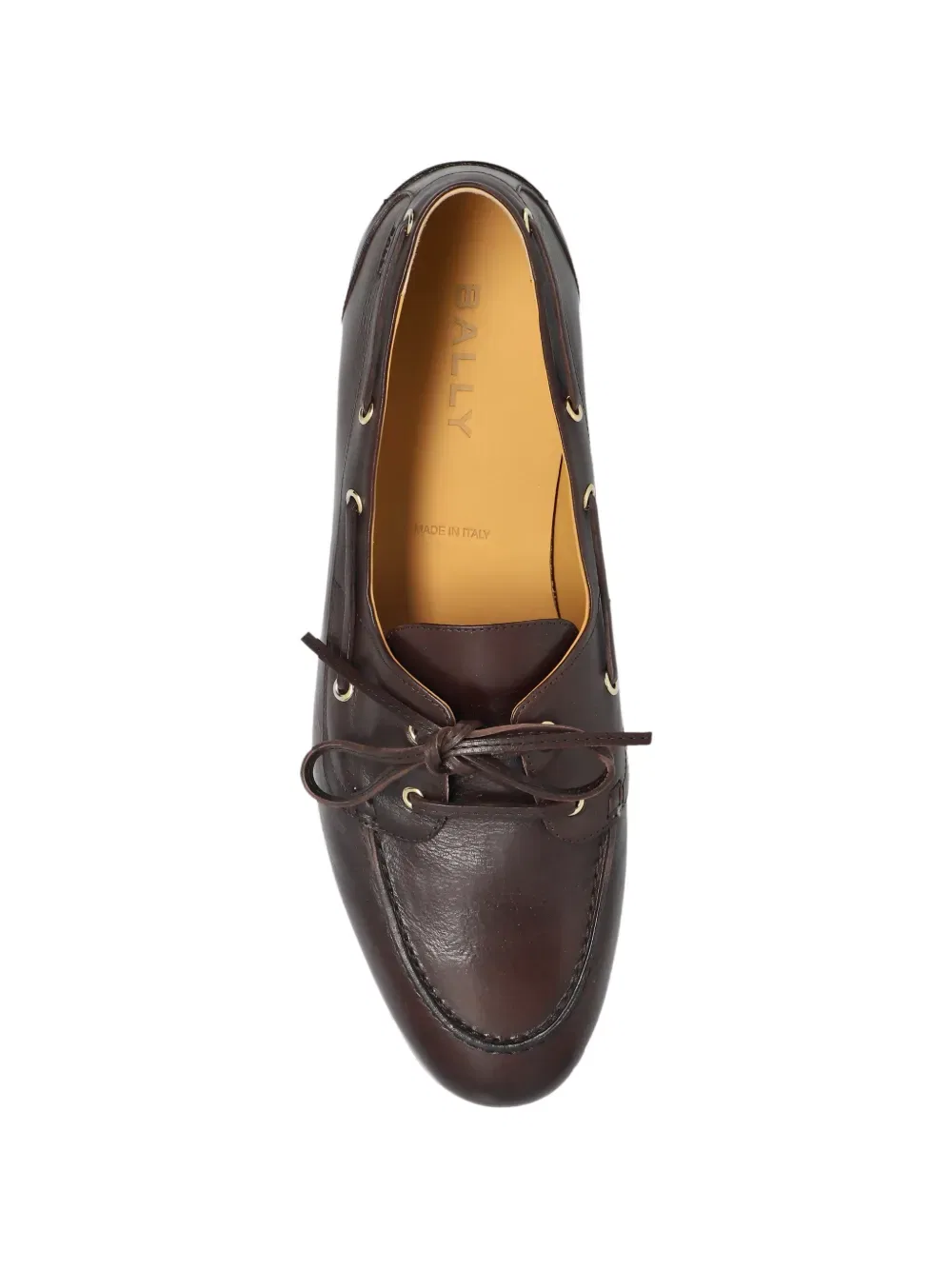 Лоферы из буйволиной кожи на шнуровке с перьями Bally, коричневый — фото 3