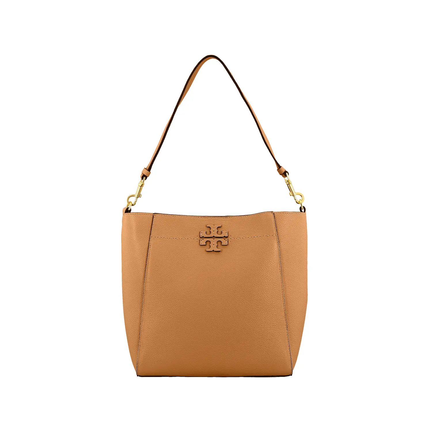 

McGraw Litchi Grain Кожаная Сумка Ведро Хобо Сумка Через Плечо Женская Коричневая TORY BURCH