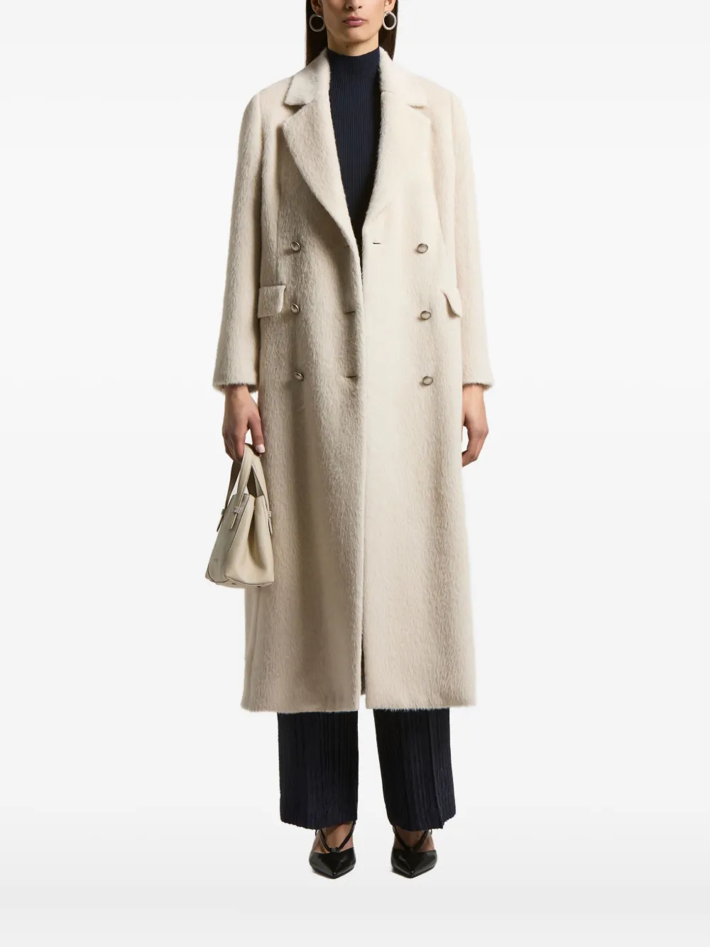 

Двубортное пальто Peserico, нейтральный