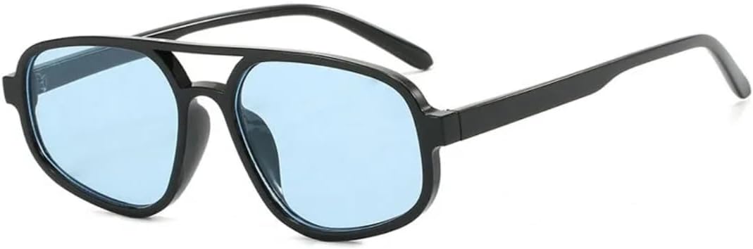 

Модные солнцезащитные очки «кошачий глаз» с двойной перемычкой, женские, ретро, ​​с леопардовым градиентом, защита от УФ-излучения UV400, мужские, трендовые UATXTAU, Black Blue