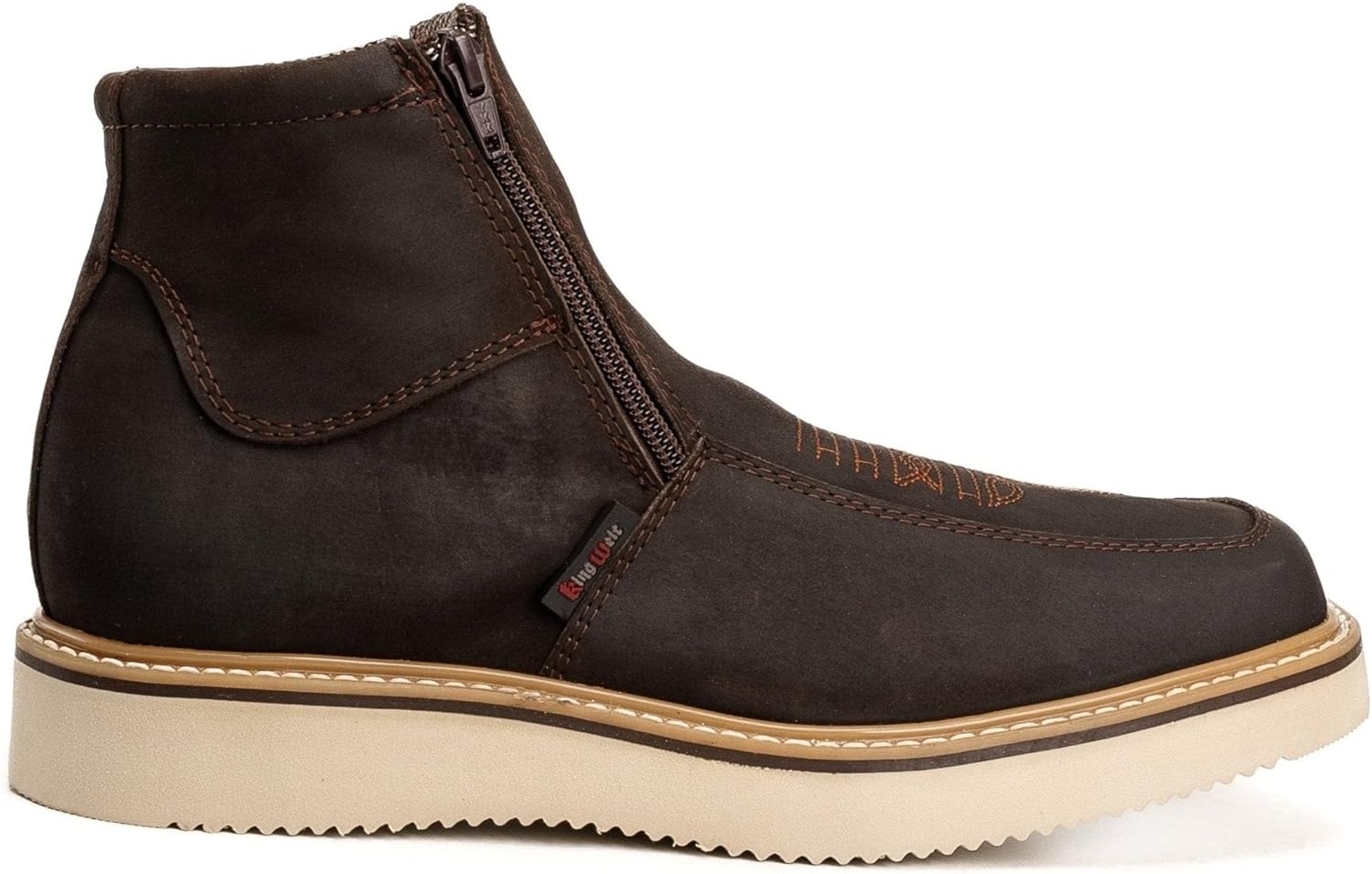 

Короткие ботинки King Welt Country Flex из натуральной кожи с двойной молнией, мягким носком и подошвой на танкетке с полоской, коричневый