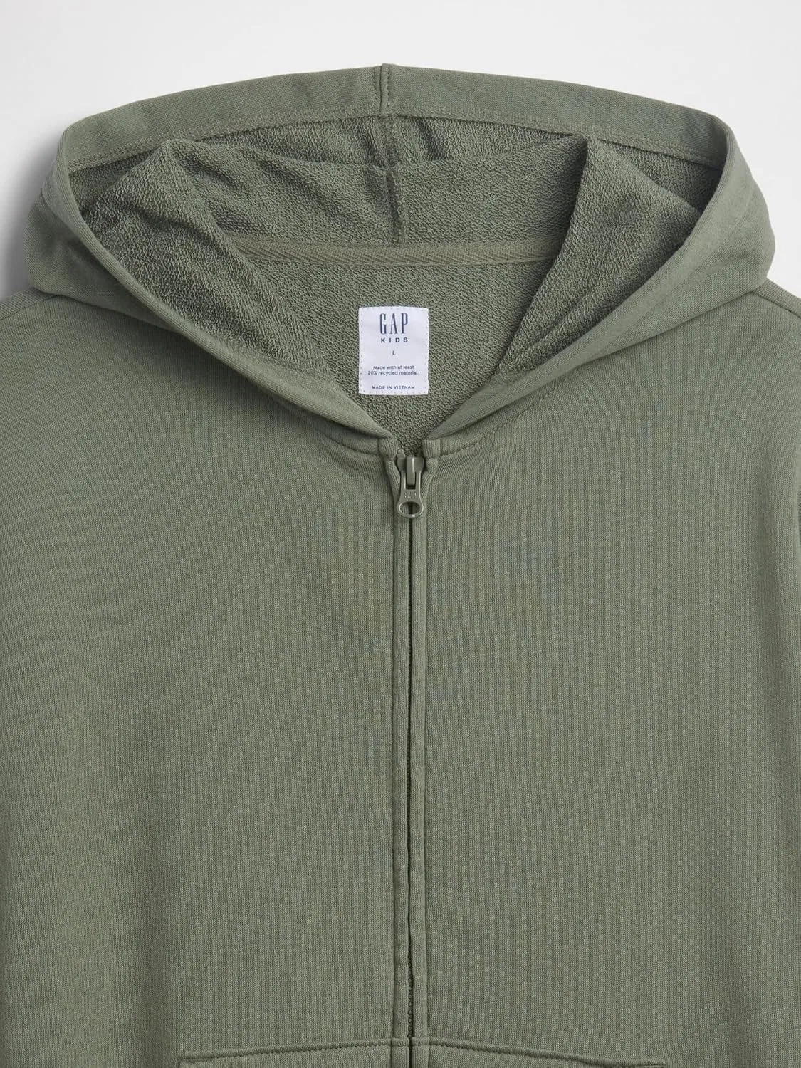 Толстовка на молнии GAP, цвет Mesculen Green — фото 3