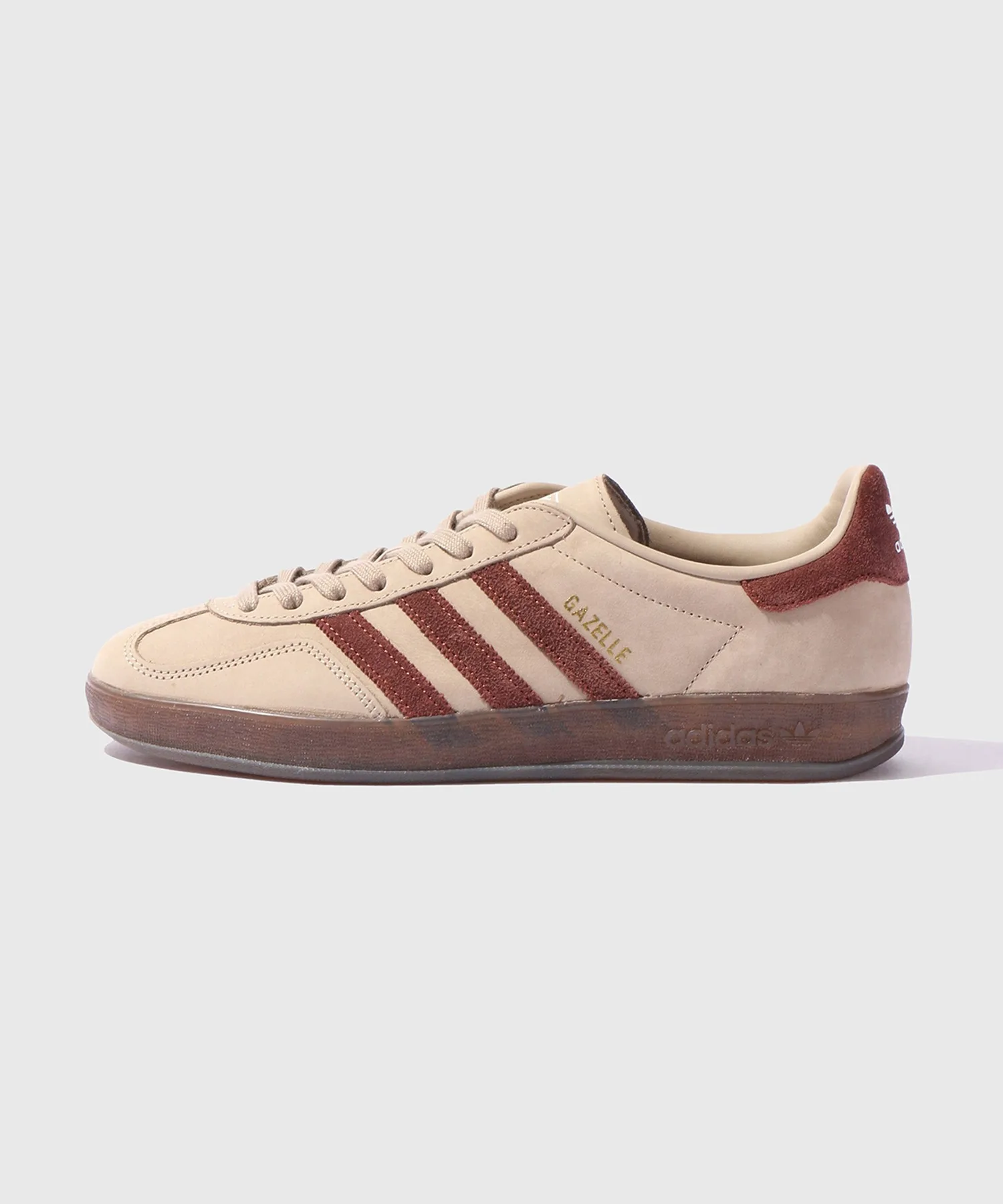 Мужские кроссовки для тренировок из гладкой кожи Gazelle Indoor JQ8387 adidas бежевые