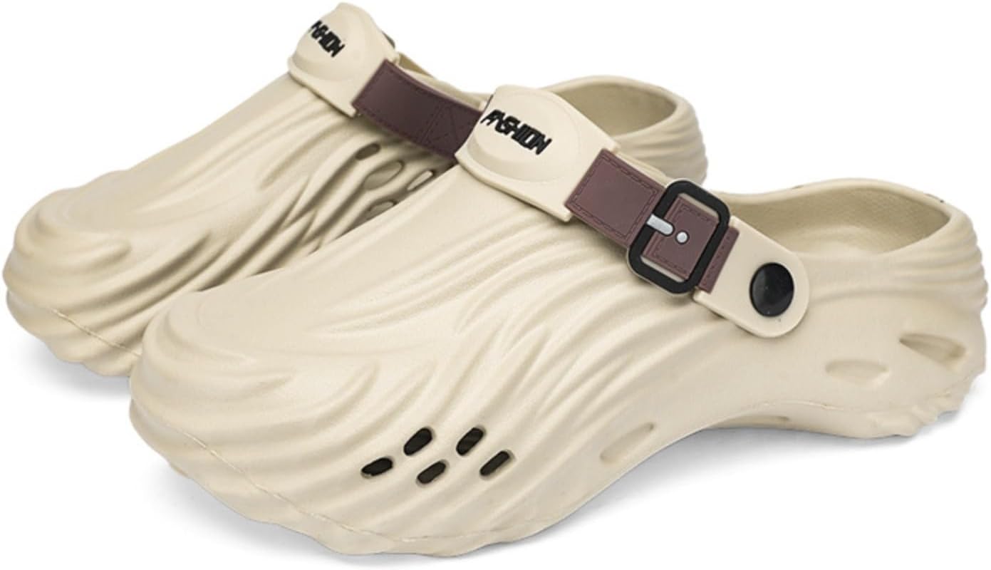 

Мужские и женские ультра-мягкие сабо Azttoztto из ЭВА для лета, водонепроницаемые нескользящие сандалии с амортизирующей подошвой, дышащие повседневные шлепанцы, бежевый