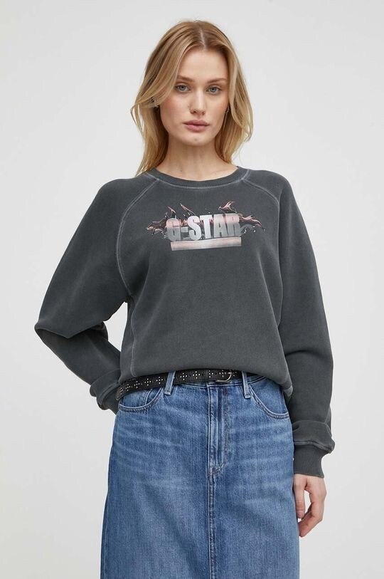 

Хлопковая толстовка G-Star Raw, серый