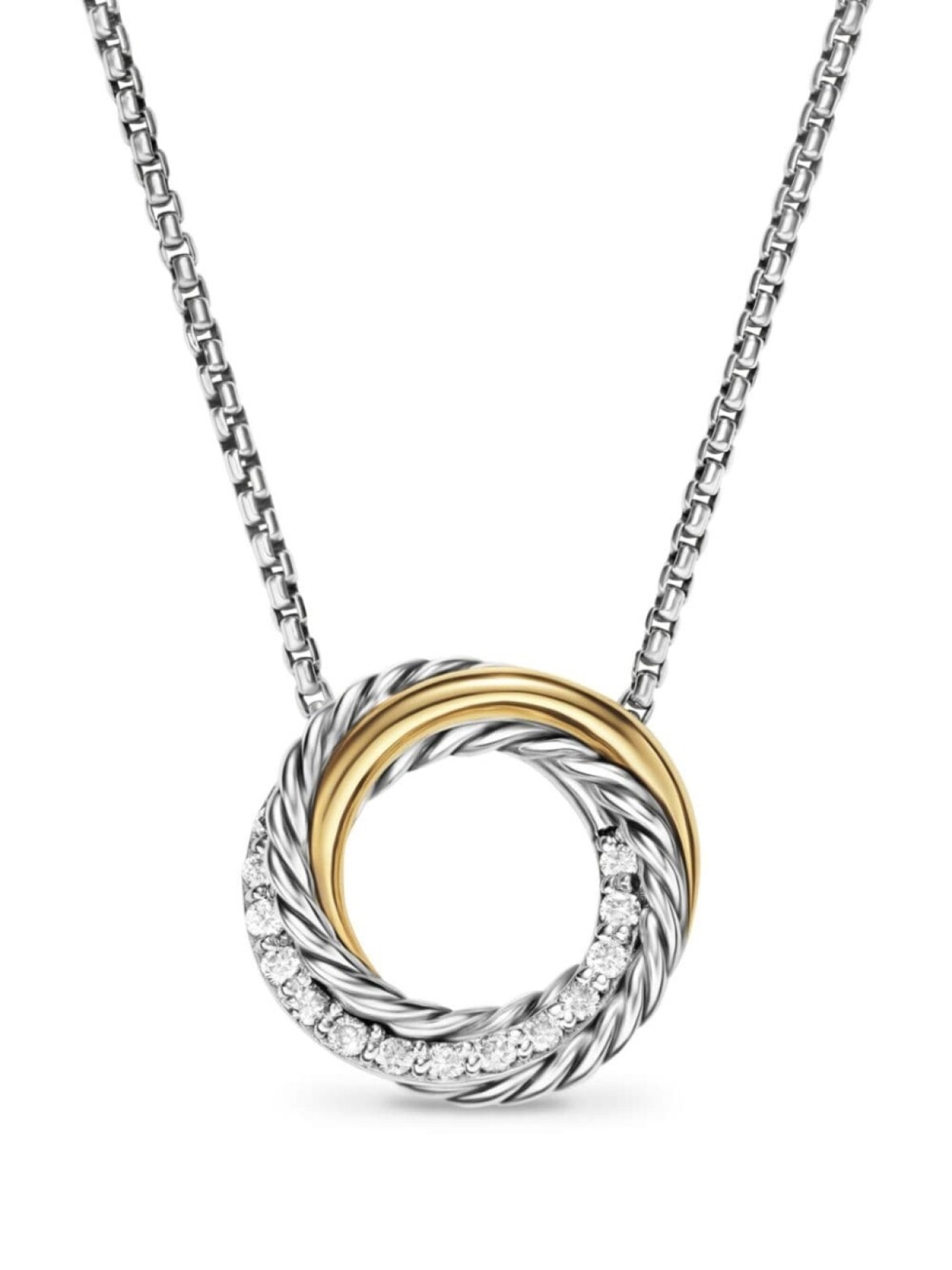 

Ожерелье из стерлингового серебра с бриллиантовой подвеской David Yurman, серебряный