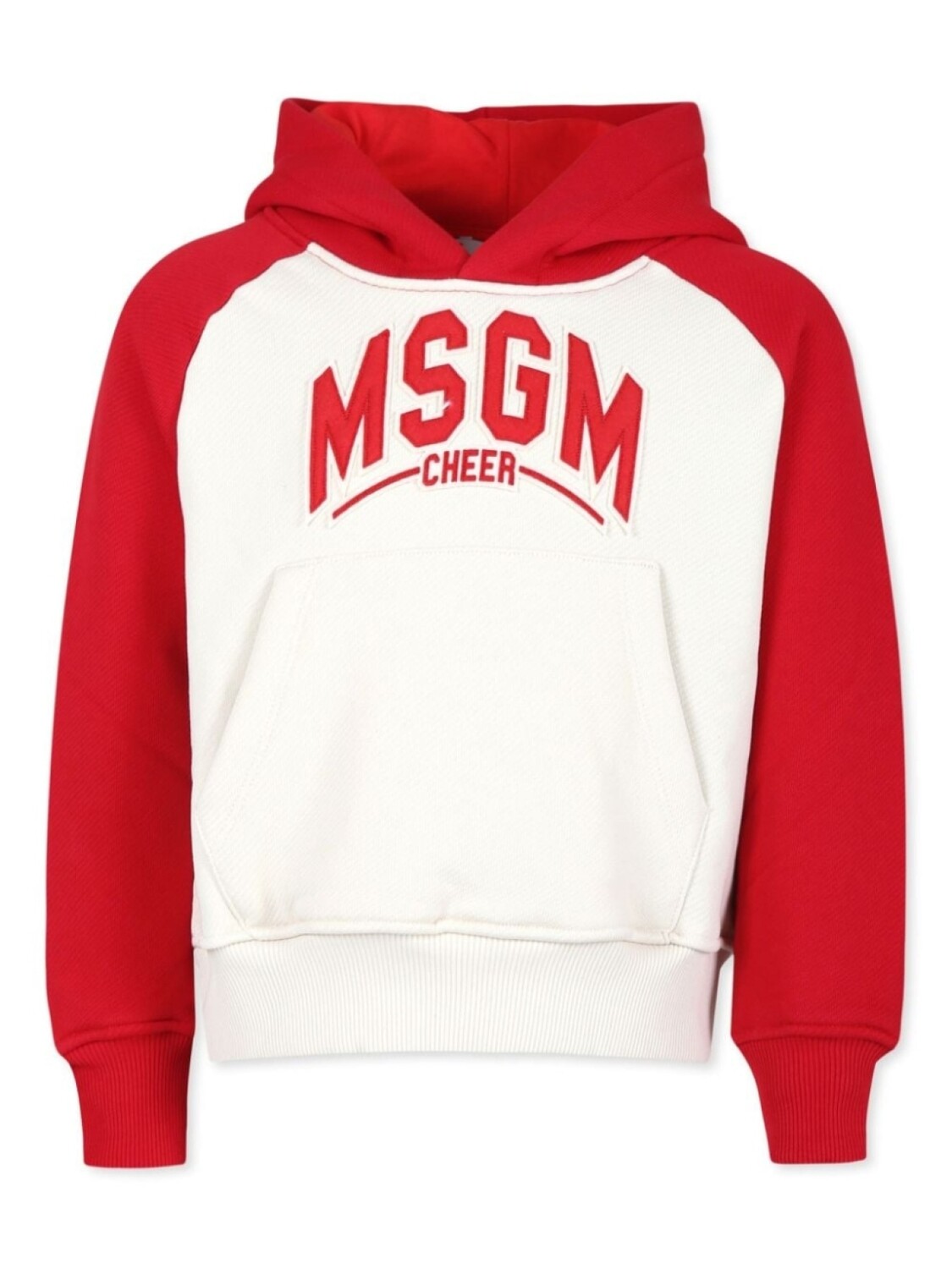 

MSGM Kids худи с вышитым логотипом, красный