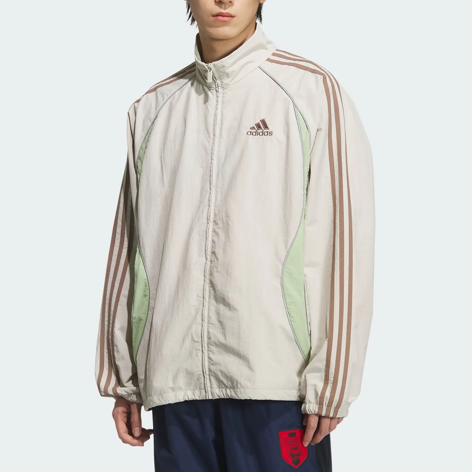 SS25 TEAMGEIST Куртка мужская Adidas, miracle bauxite коричневый/mystic желтый зеленый/trace коричневый (includes 3 pairs of adidas socks) — фото 3