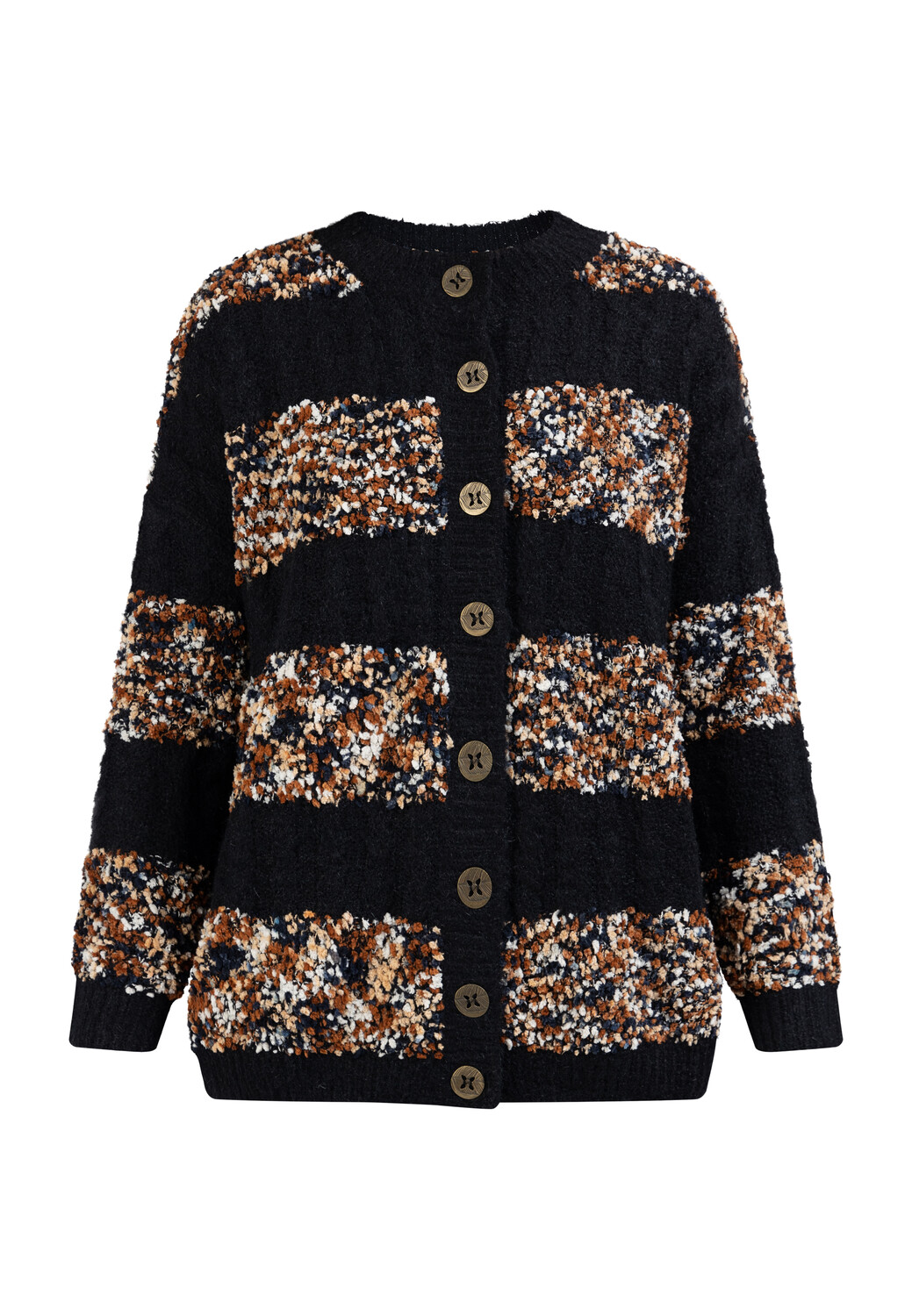 

Толстовка usha FESTIVAL Damen Strickjacke Mit Knöpfen, черный