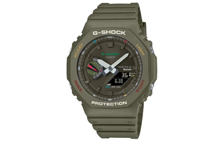 

CASIO Часы Unisex Liquid Crystal/Analog Dual Display Series Green Watch GA-B2100FC-3A, Green Dial
