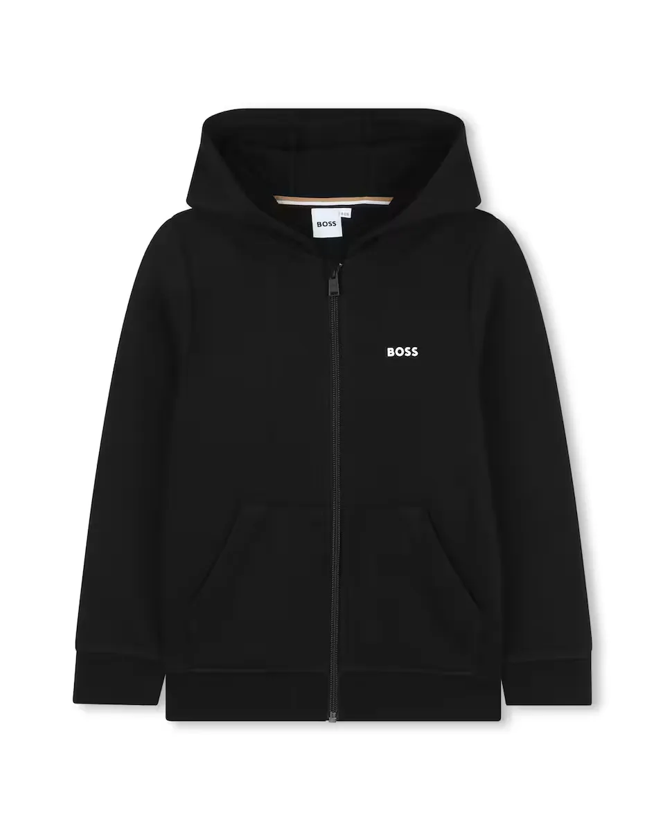 

Толстовка для мальчиков с капюшоном и застежкой-молнией BOSS Kidswear, черный