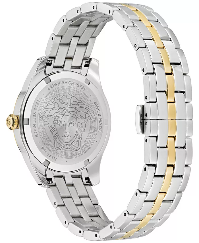 Женские часы Swiss Greca Time с двухцветным браслетом из нержавеющей стали, 35 мм Versace, мультиколор — фото 3