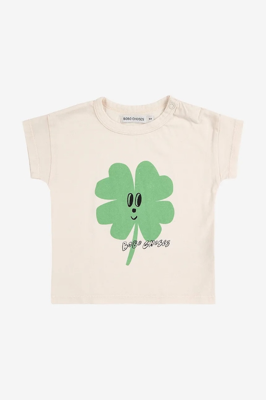 

Детская хлопковая футболка Lucky Clover Bobo Choses, белый