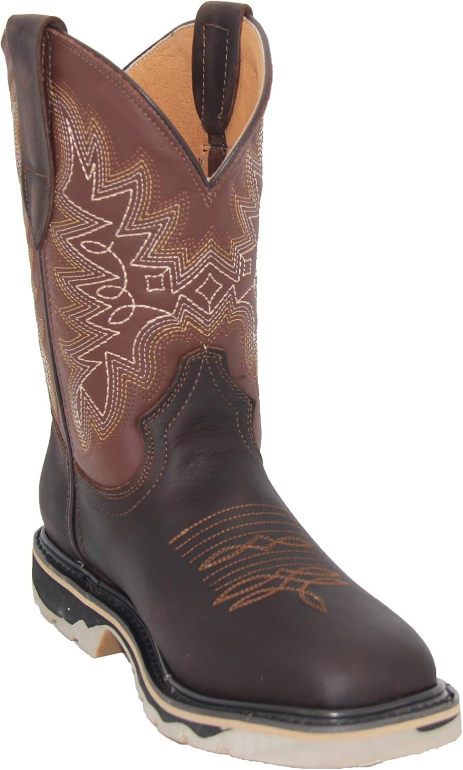 

Мужские кожаные западные ботинки с квадратным носком Generic, Choco