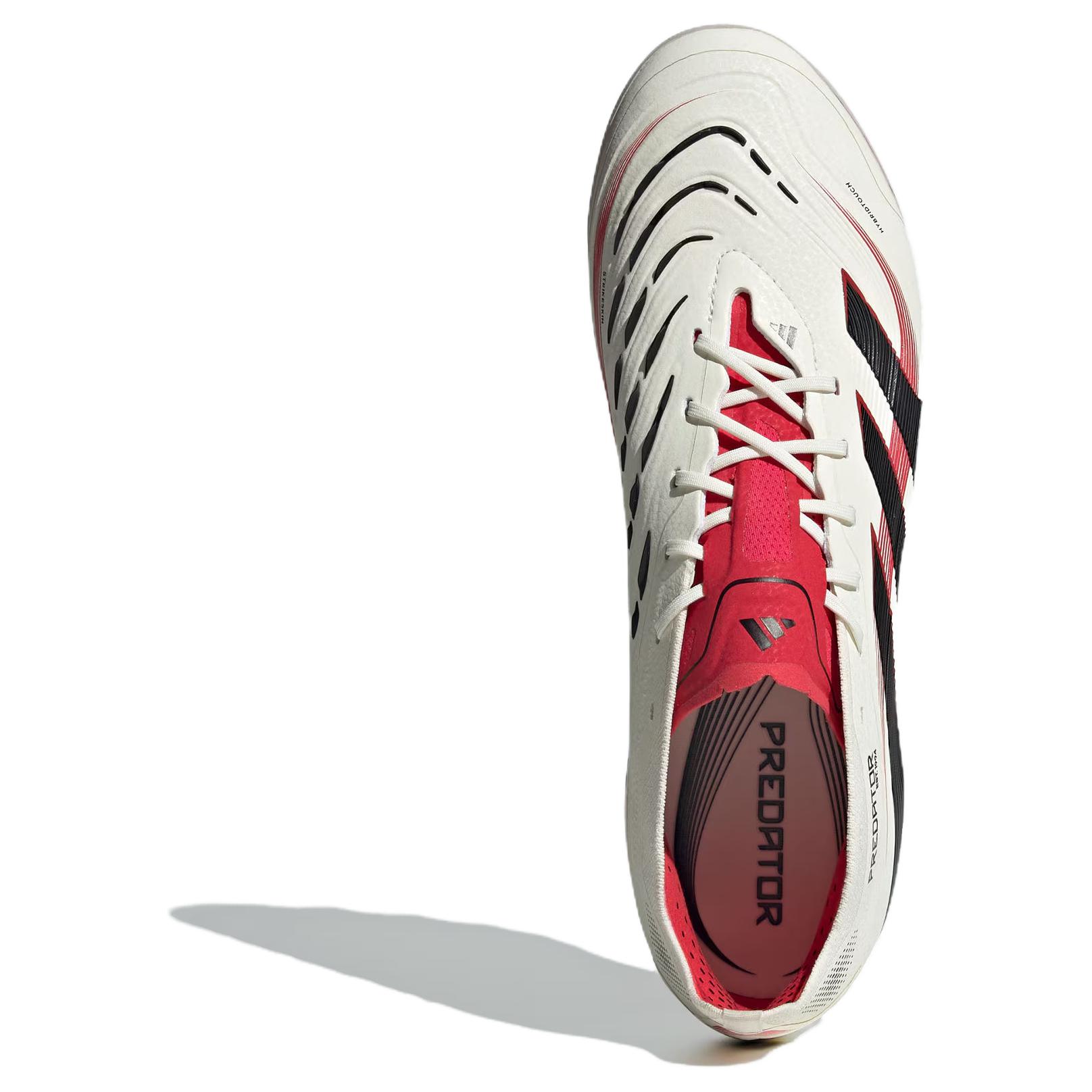 Adidas Predator Elite противоскользящие износостойкие футбольные бутсы унисекс бело-красные, Jade White/Black/Pure Gemstone Red — фото 3