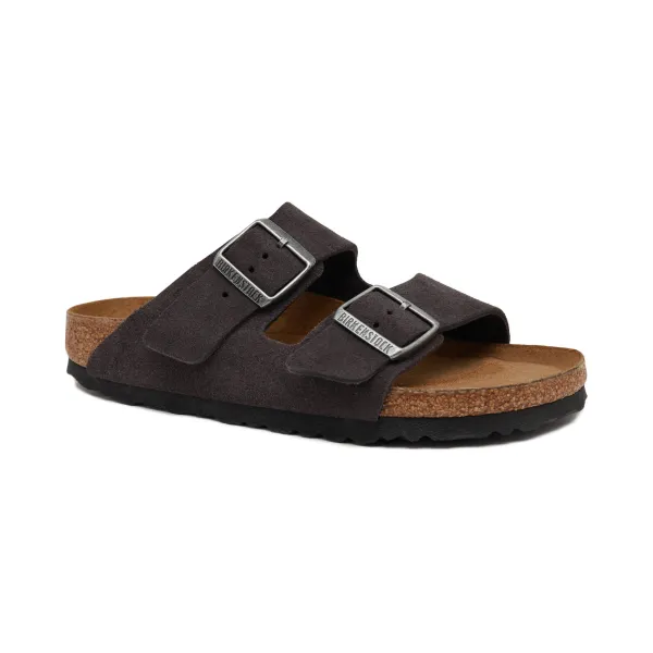 

Бархатные серые кожаные тапочки Arizona vl sfb Birkenstock, коричневый