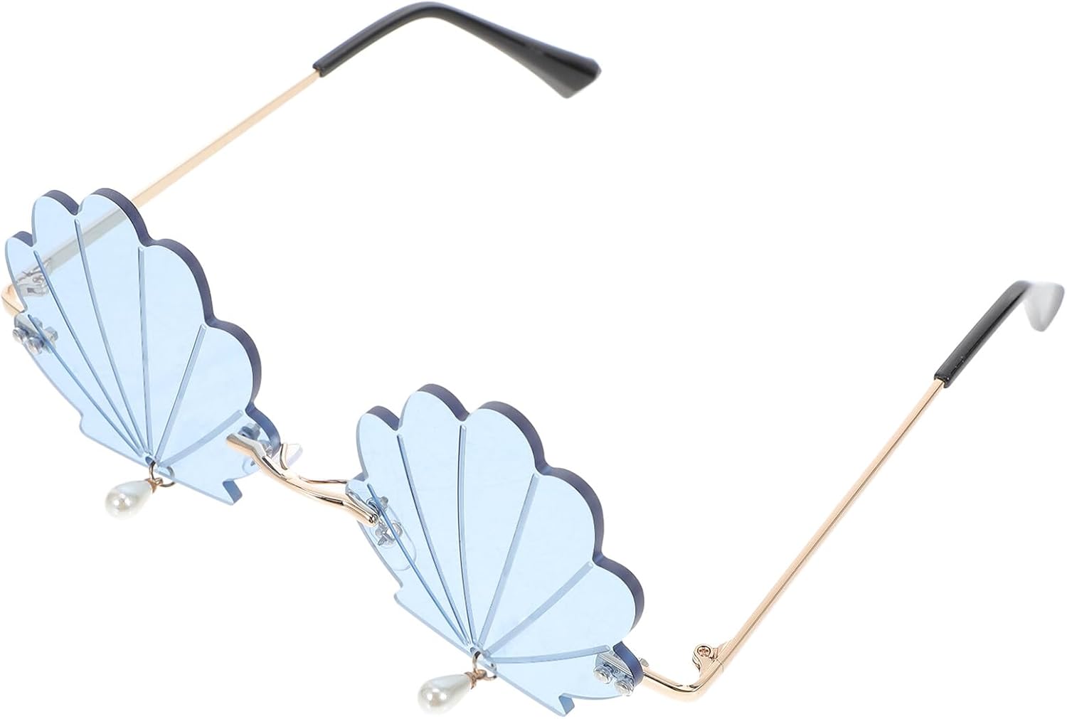 

Солнцезащитные очки с подвеской в ​​виде ракушки, очки с необычным дизайном в виде ракушки, светло-голубые очки для фотосъемки для женщин, модная защита от УФ-излучения DEARMAMY, Blue