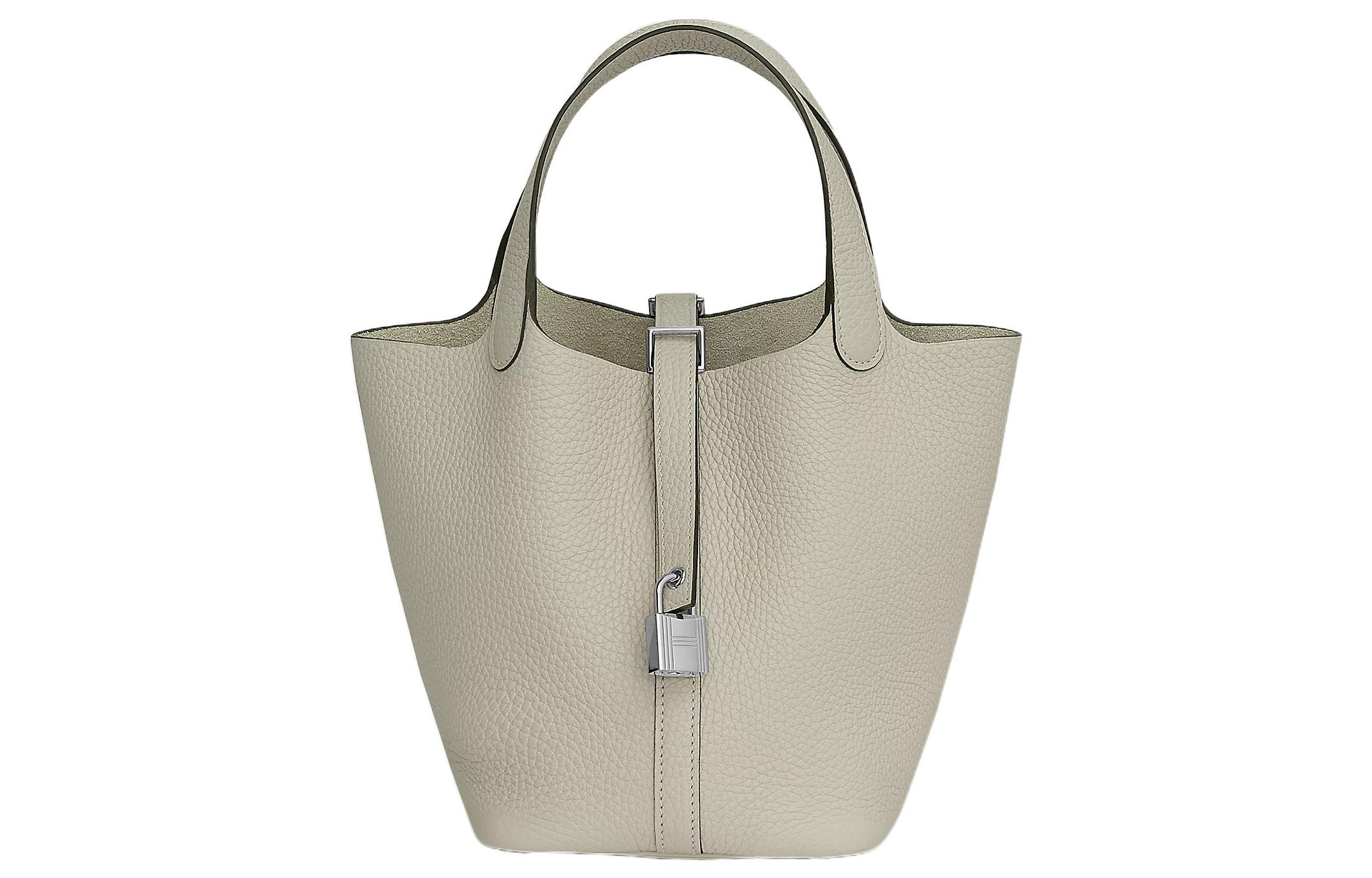 

HERMES Пикотин Лок Клеменс Бычья кожа Сумка-корзинка Сумка-ведро Женская сумка 18 Q1 Шалфей Шалфейный зеленый