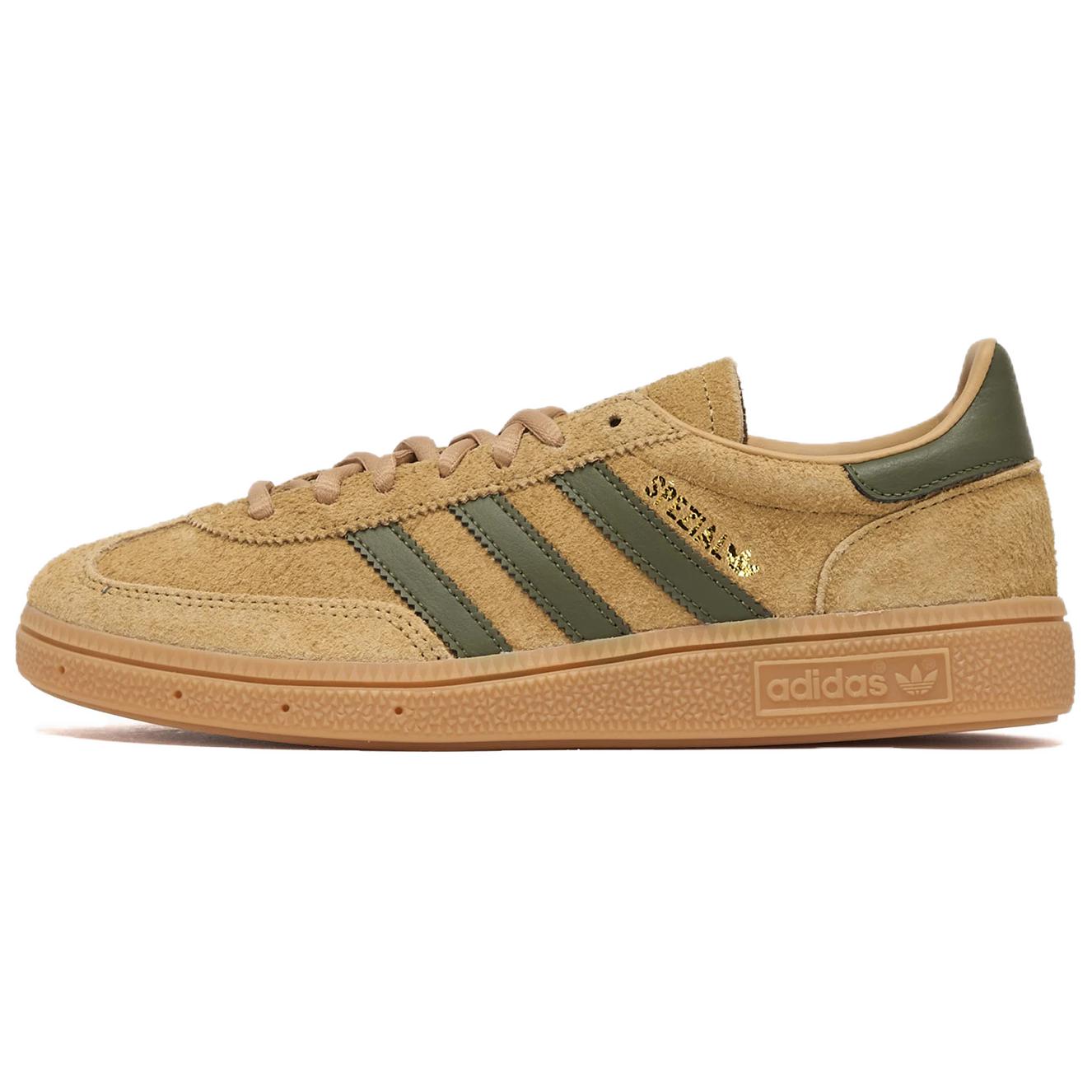 

Adidas Originals HANDBALL SPEZIAL Мужские скейтборд кроссовки коричнево-зеленые, цвет Brown Green