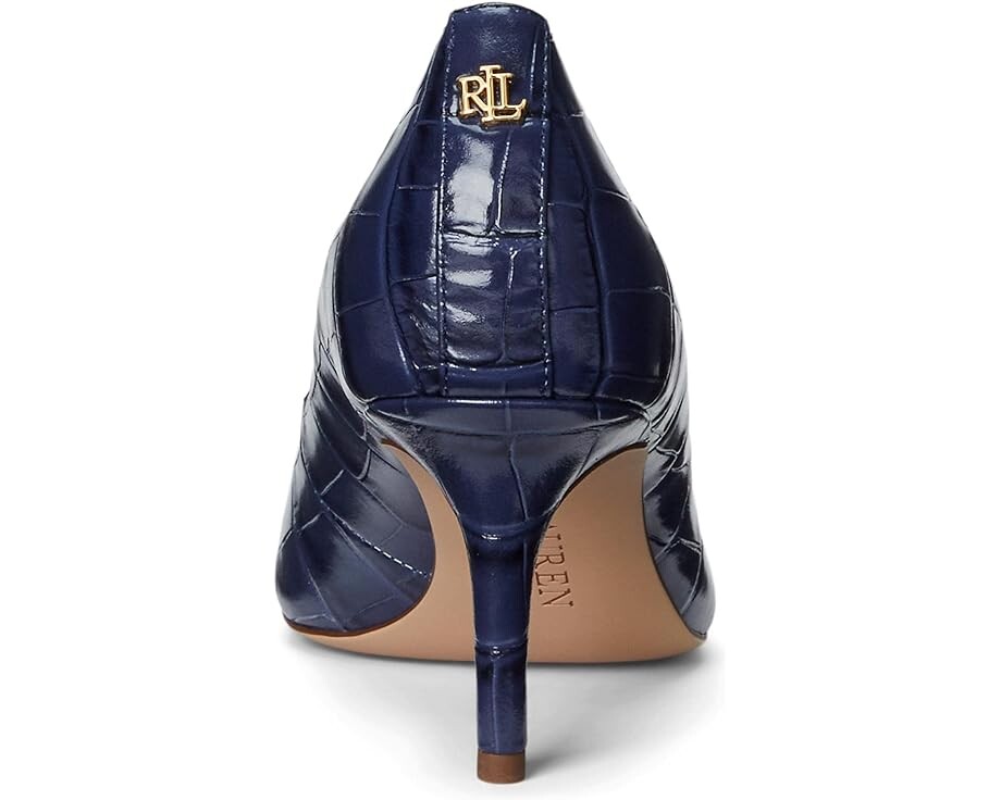 Туфли LAUREN Ralph Lauren Lanette Crocodile Embossed Leather Pumps, цвет Refined Navy — фото 4