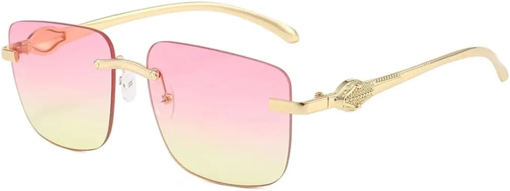 

Солнцезащитные очки без оправы прямоугольной формы для женщин, маленькие мужские очки, металлический многоугольный корпус, защита от УФ-излучения UV400 TVTBBVV, C6