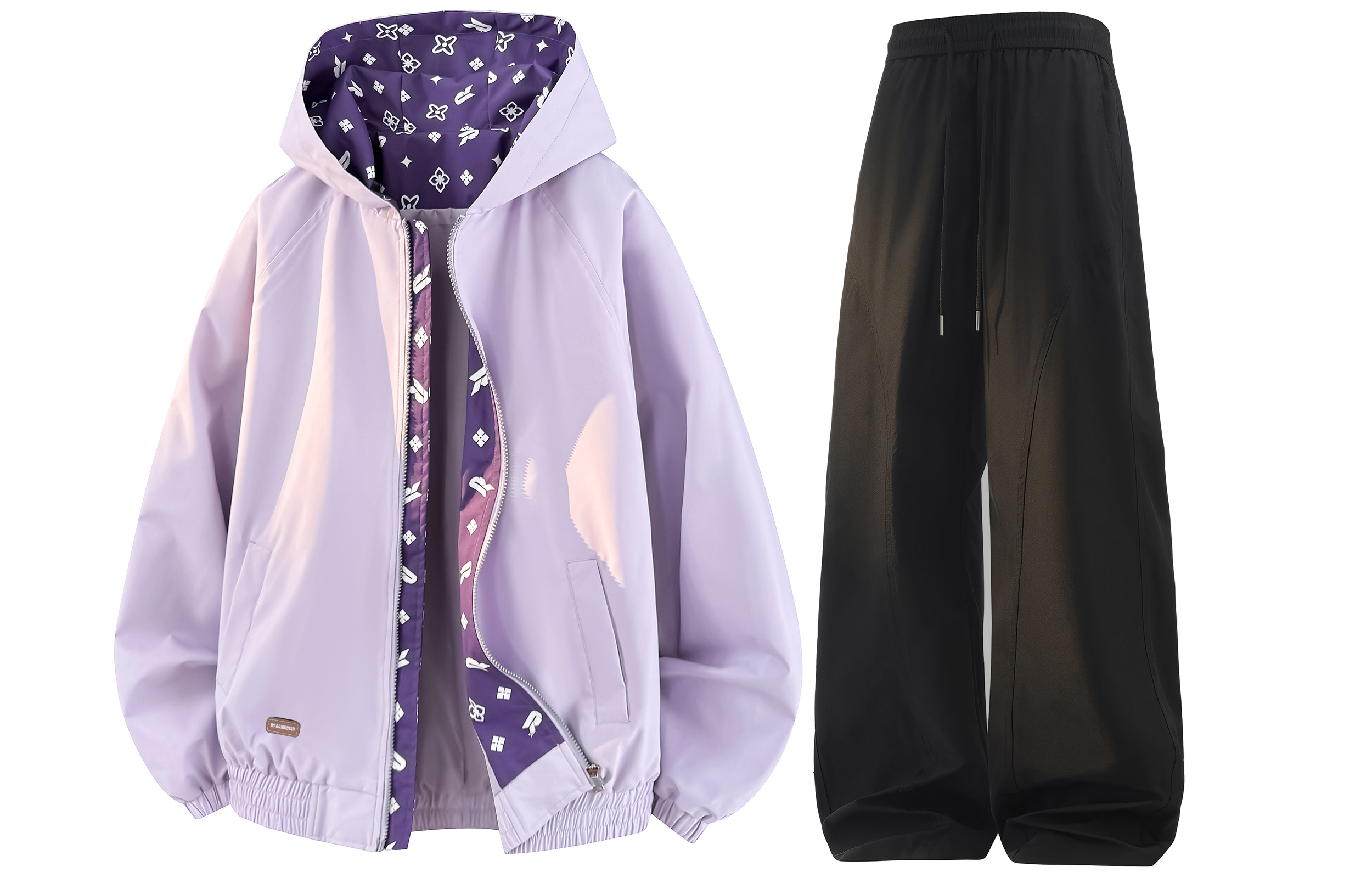 

Повседневная спортивная одежда Unisex WARRIOR, розовый фиолетовый top+черный pants