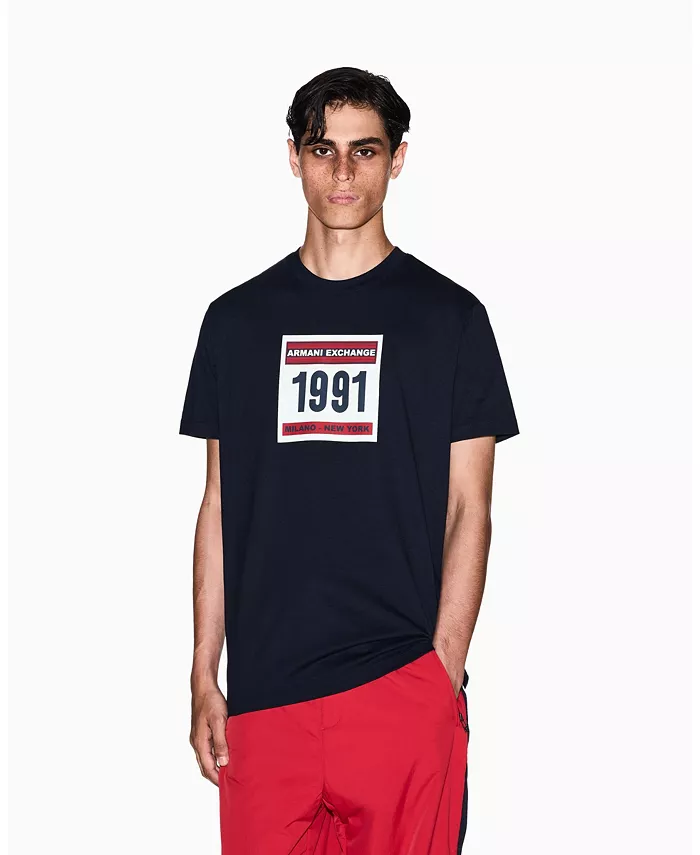 

Мужская футболка Grid Box 1991 с логотипом A|X Armani Exchange, синий