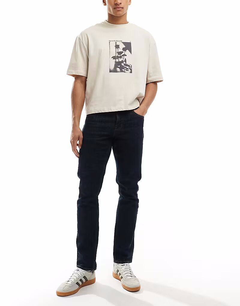 

Узкие джинсы ASOS DESIGN винтажного темно-синего цвета