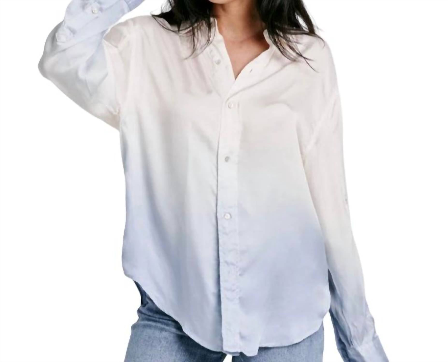 

Lola Оверсайз Рубашка с водопадом в бело-голубом омбре DEAR JOHN DENIM