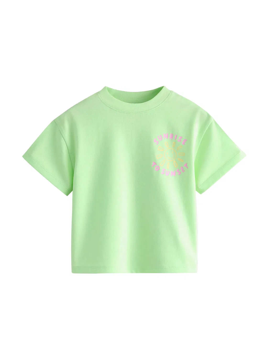 Футболка Next, Ecru/Light Yellow/Lime/Pastel Pink — фото 2