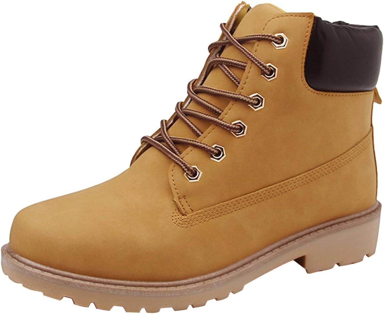 

Водонепроницаемые туристические ботинки для женщин и мужчин с теплой меховой подкладкой, шнуровкой, противоскользящие, легкие, средние по высоте, с высоким голенищем, для снега, дышащие, для пешего туризма и треккинга Generic, желтый