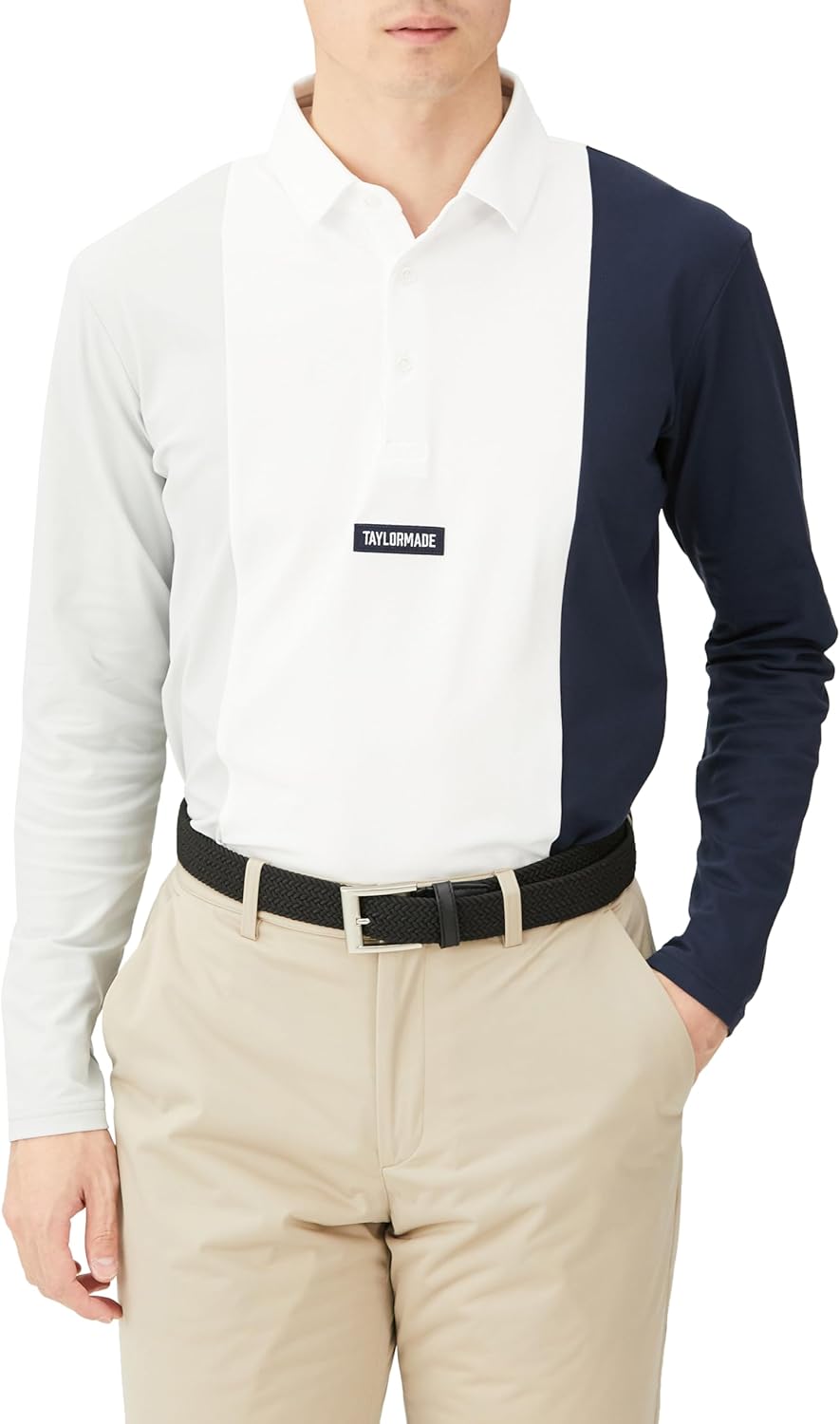 

Мужская рубашка-поло TaylorMade Golf, с длинными рукавами и цветными блоками, белая