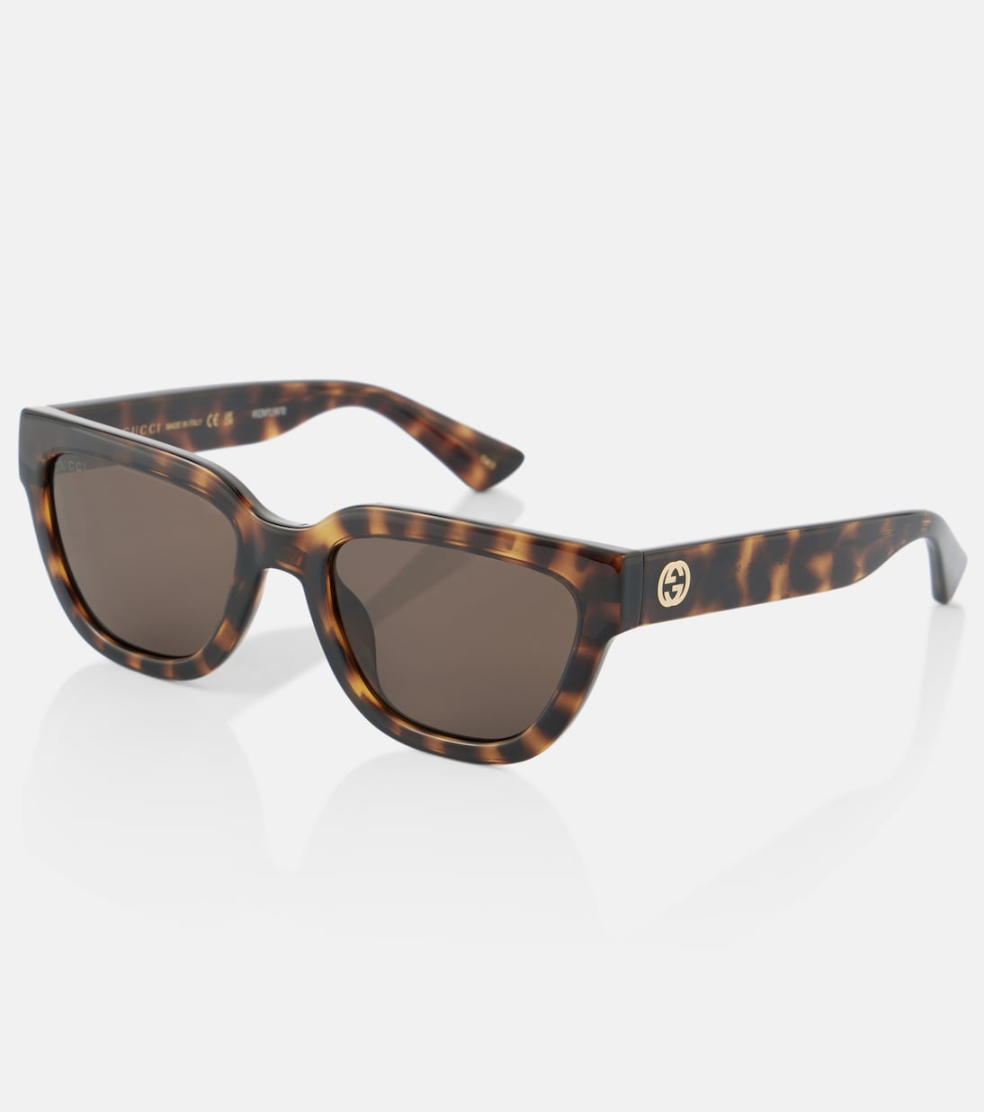 Кошачьи солнцезащитные очки G с замочком Gucci, Havana-Havana-Brown — фото 4