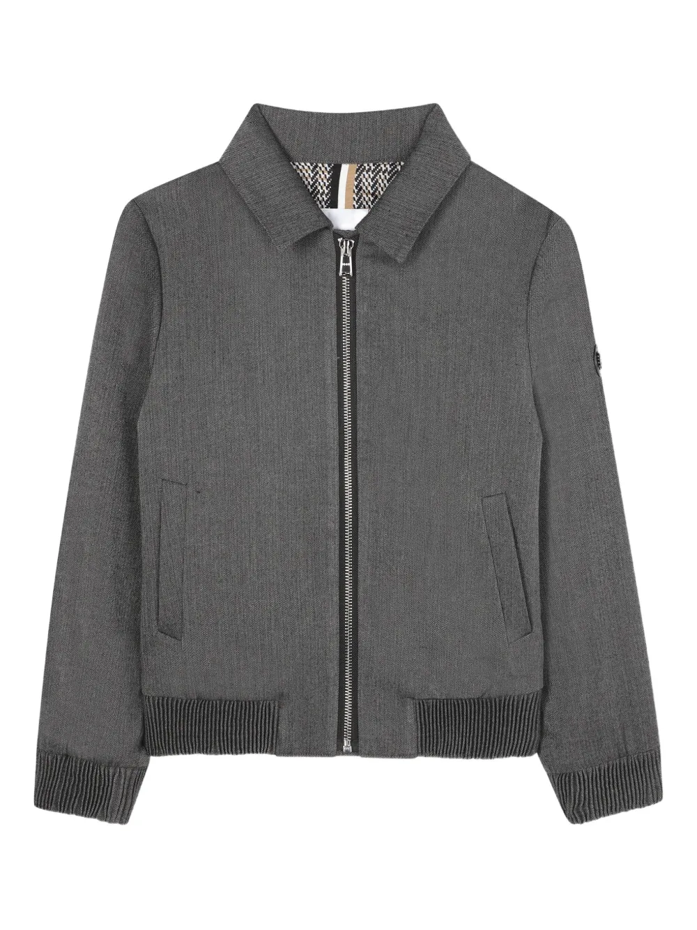 

Бомбер на молнии BOSS Kidswear, серый