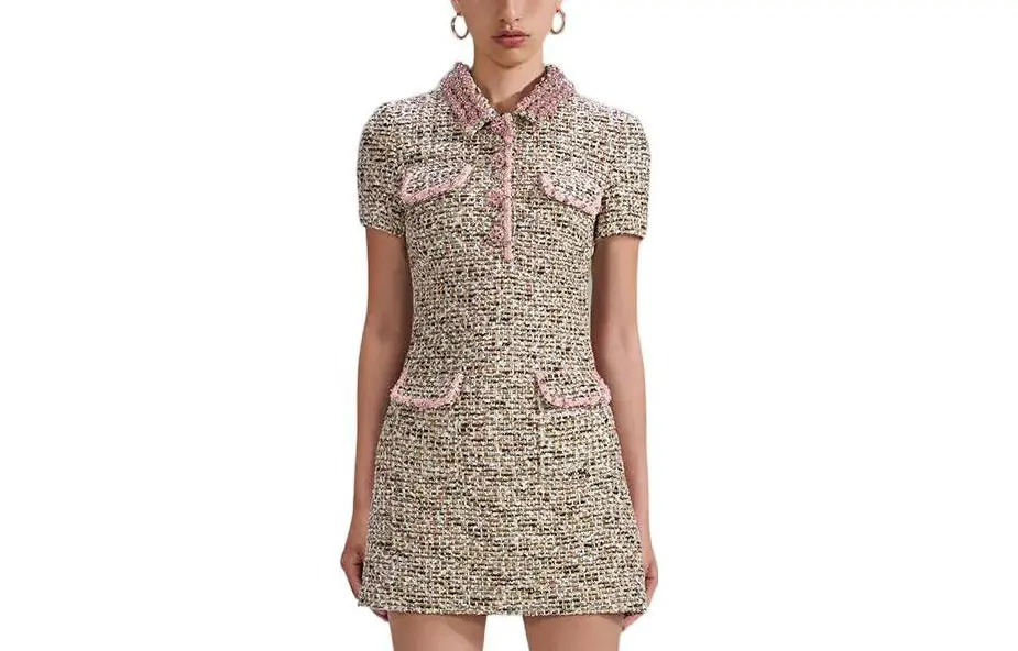 

Self-portrait Женское платье с коротким рукавом для автопортрета на китайский новый год серый розовый