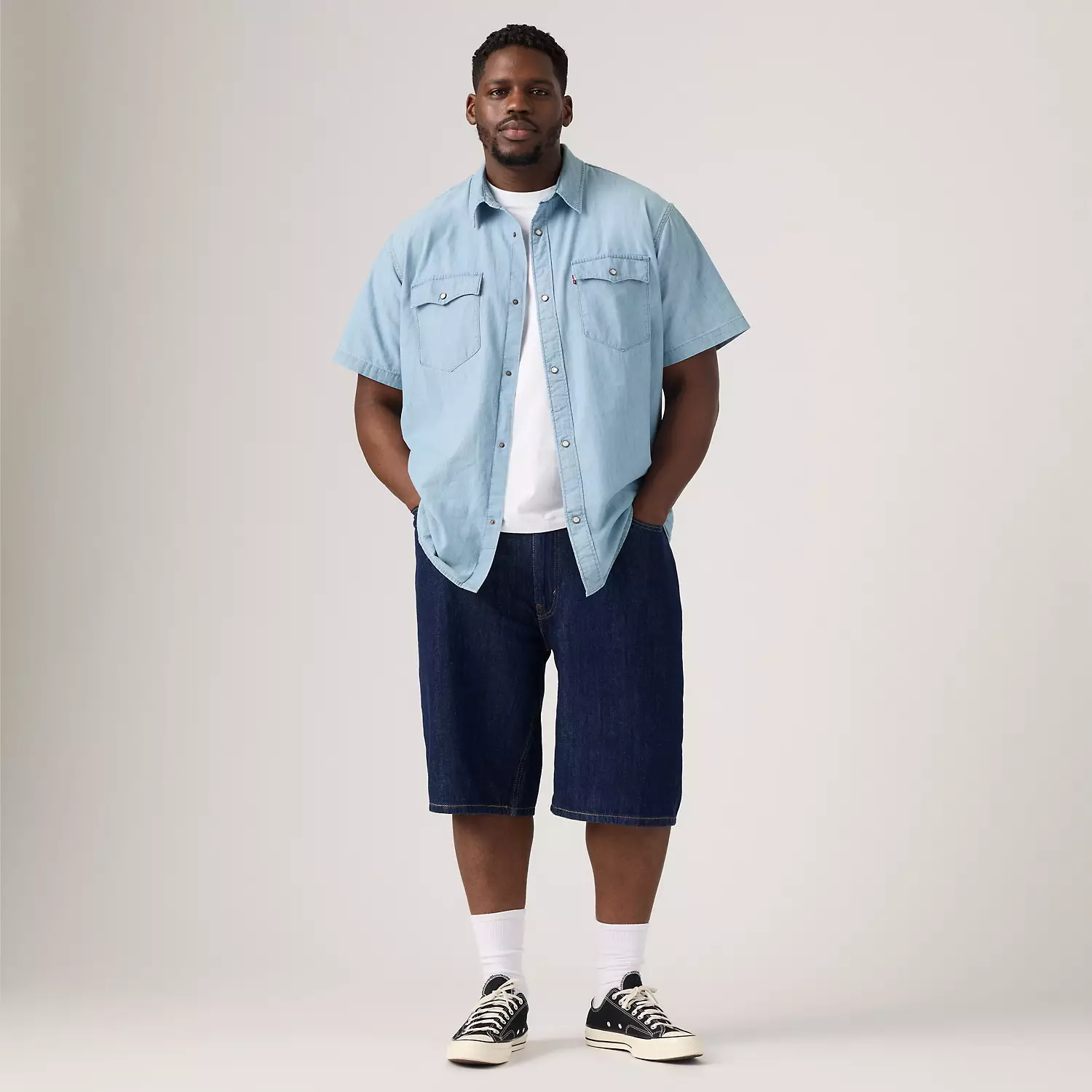 

469 свободные мужские шорты 12,5 дюймов (большие и высокие) Levi's, цвет Lazy Short - Dark Wash