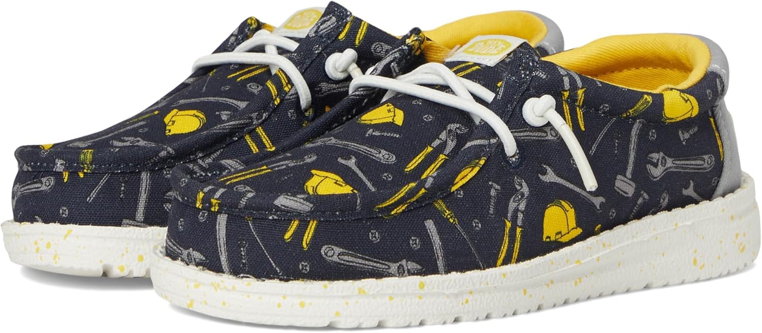 

Кроссовки HEYDUDE Mens Wally Construction (Toddler), темно-синий