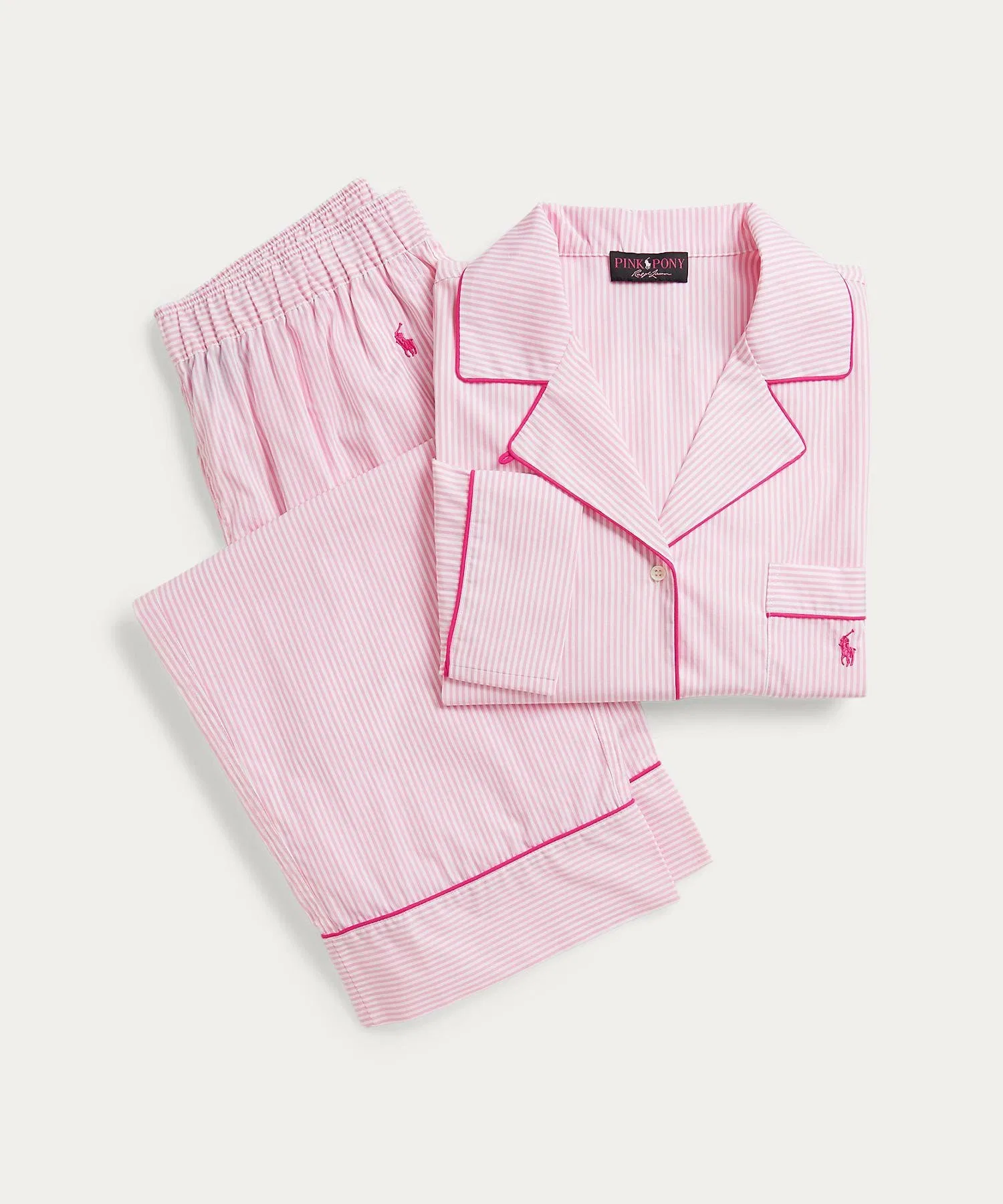 Хлопковый пижамный комплект с длинными рукавами Polo Bear Polo Ralph Lauren, 650 Pink