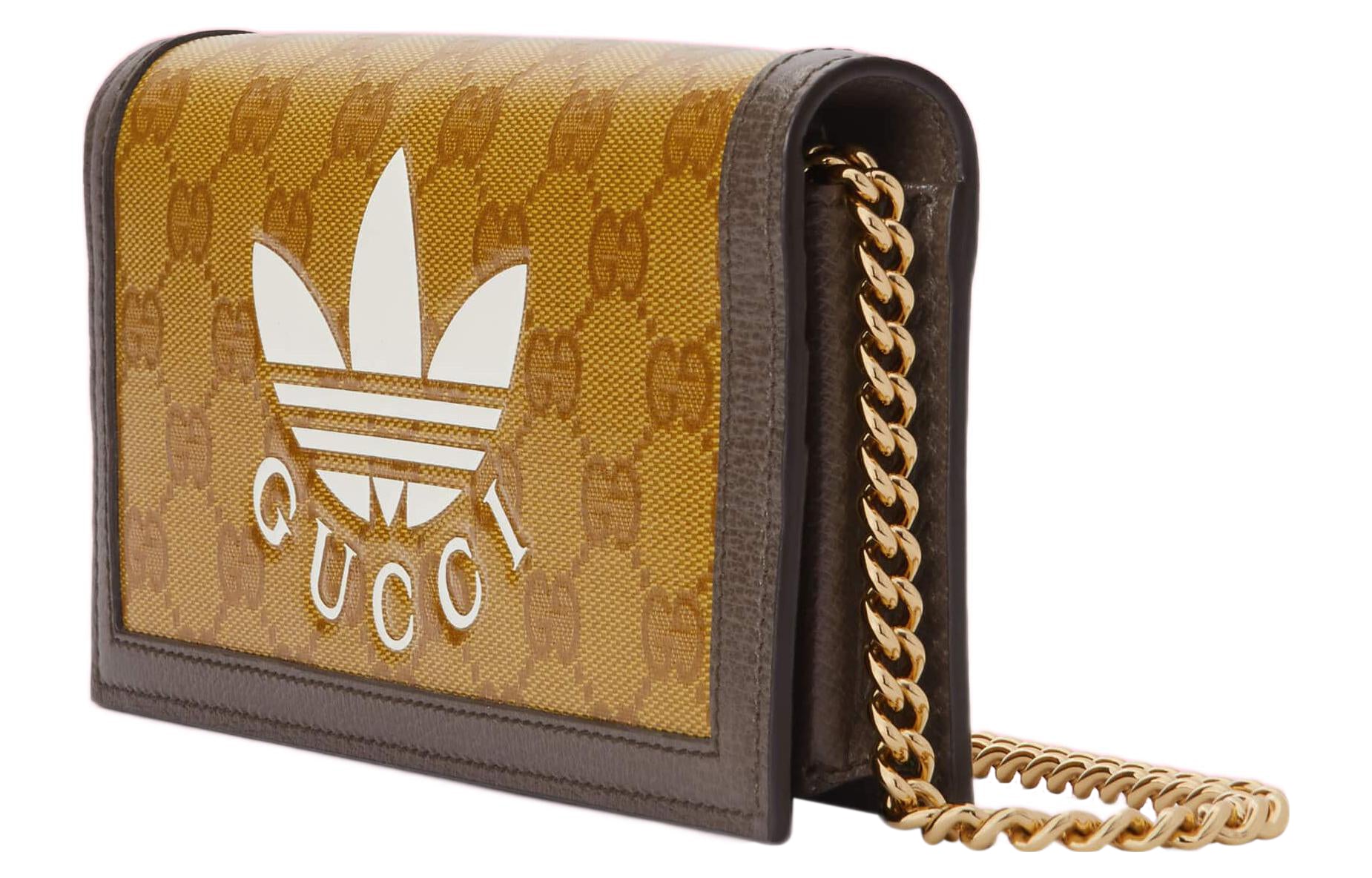 Сумка кросс-боди Gucci x adidas Chain Logo Crossbody Bag 'Yellow Brown' — фото 2