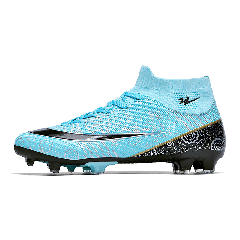 Футбольные бутсы FG Firm Ground Cushioning, легкие, нескользящие, унисекс, Aqua Binary, Aqua