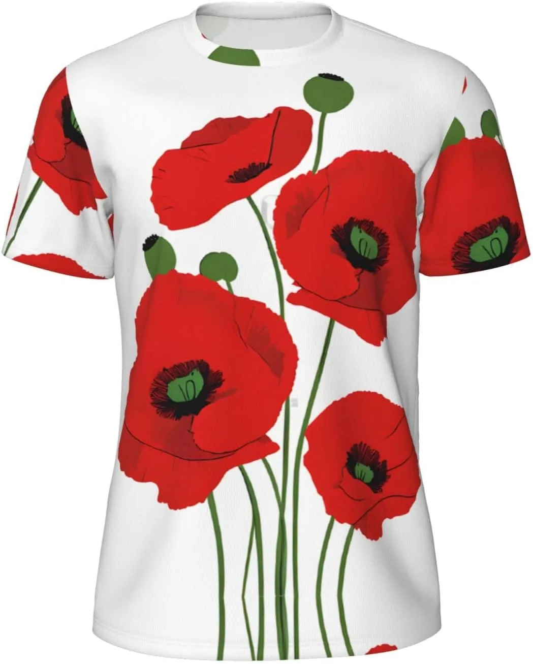 

Мужская футболка Poppy Flowers с сетчатыми вставками, мягкая, для активного отдыха DCEHGEW