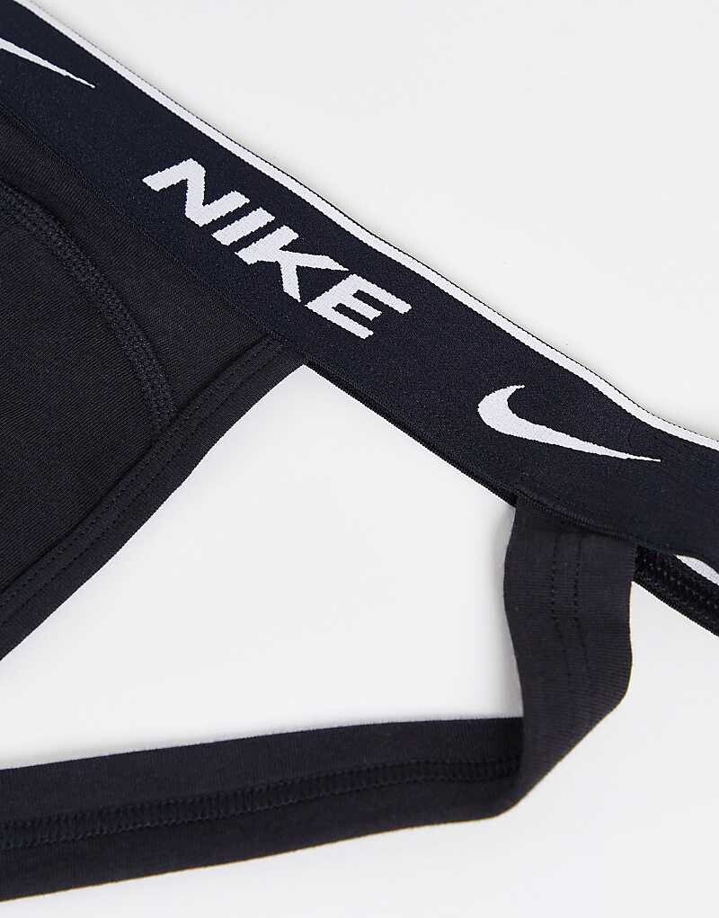 Черные хлопковые эластичные спортивные штаны из трех комплектов Nike — фото 4