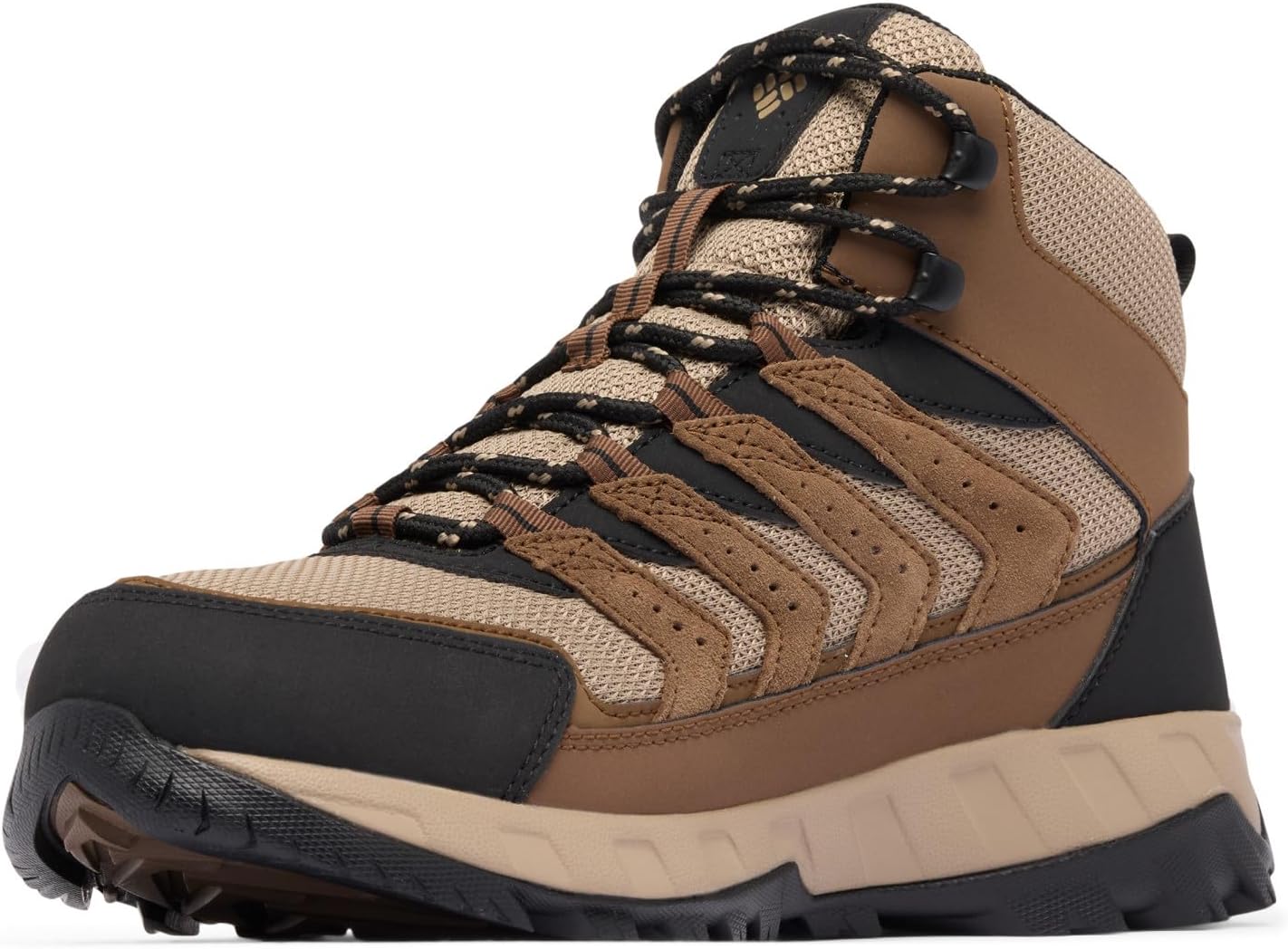 Мужские водонепроницаемые походные ботинки Columbia Strata Trail Mid, Dark Brown/Khaki Ii — фото 4