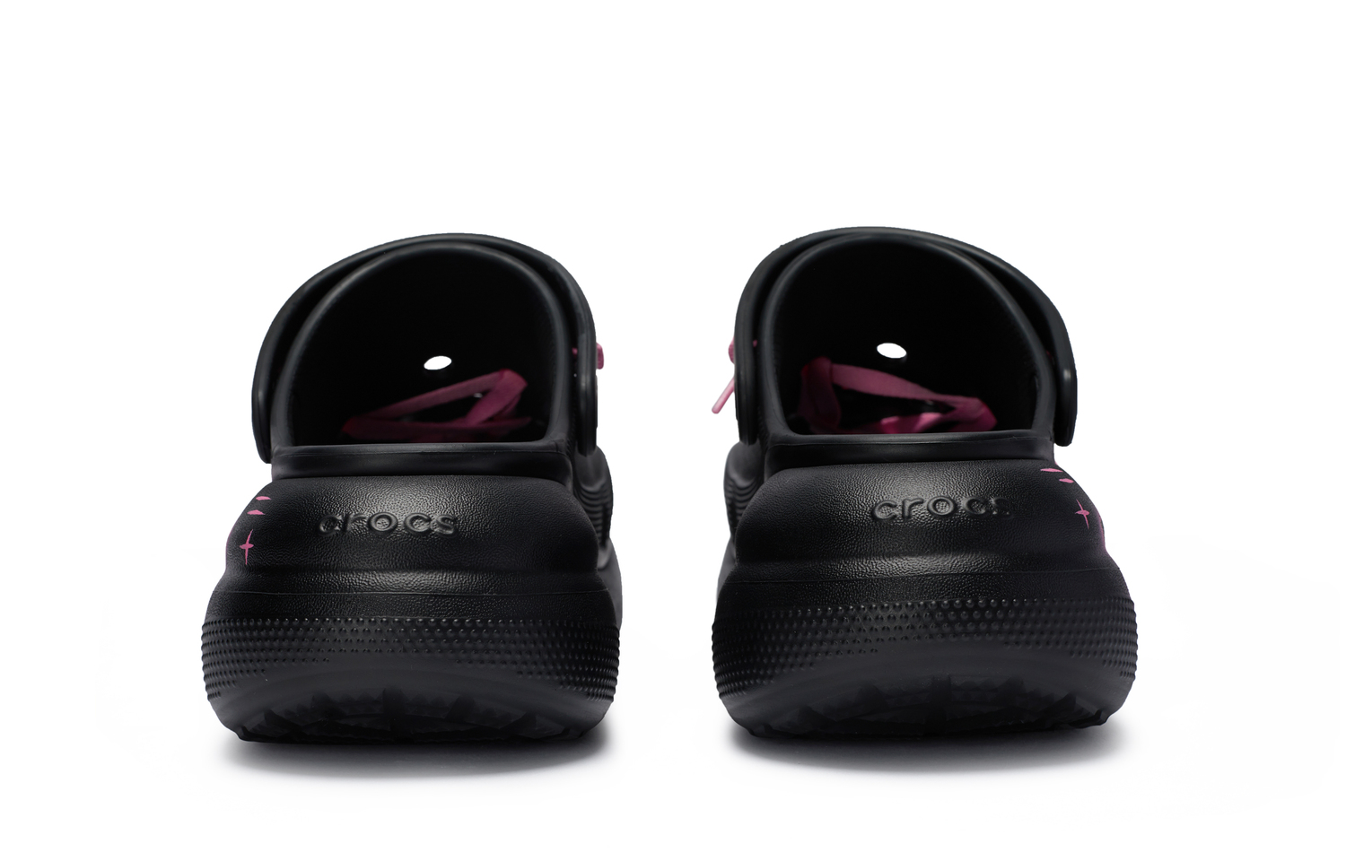 Classic Crush 811 Manufactured, Neon Star Clogs Unisex Black Pink Crocs — фото 4