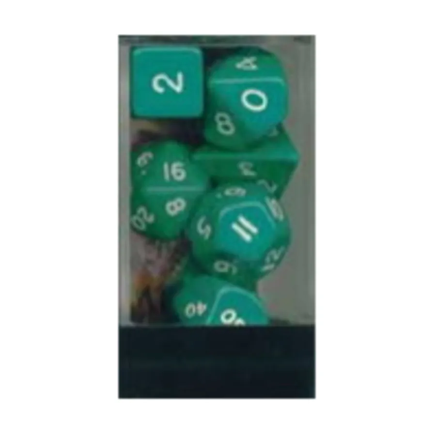 

Поли-комплект Зеленый с белым (7), Dice - Opaque, 16mm Poly Sets (Crystal Caste)