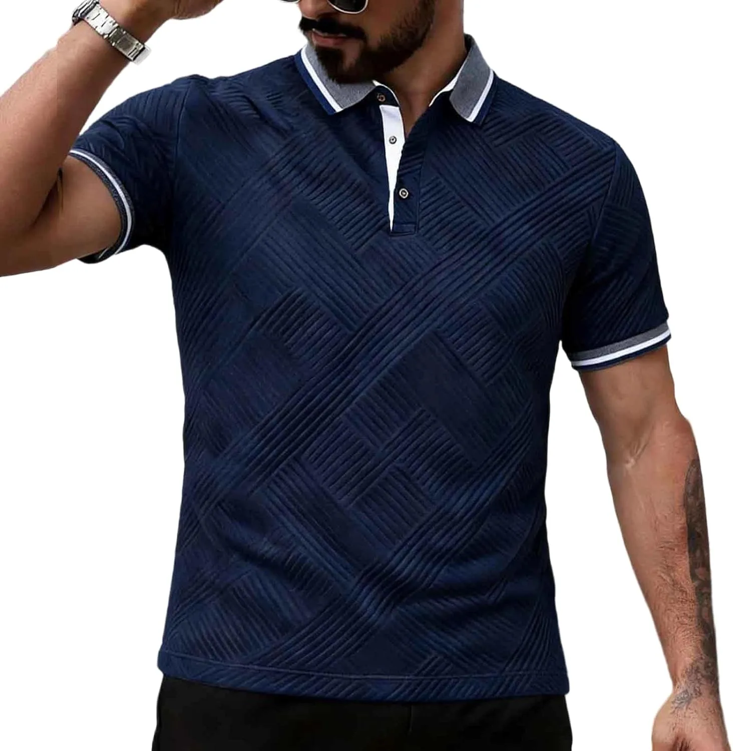 Мужская футболка-поло Casual Button Down с коротким рукавом, летняя, легкая и дышащая